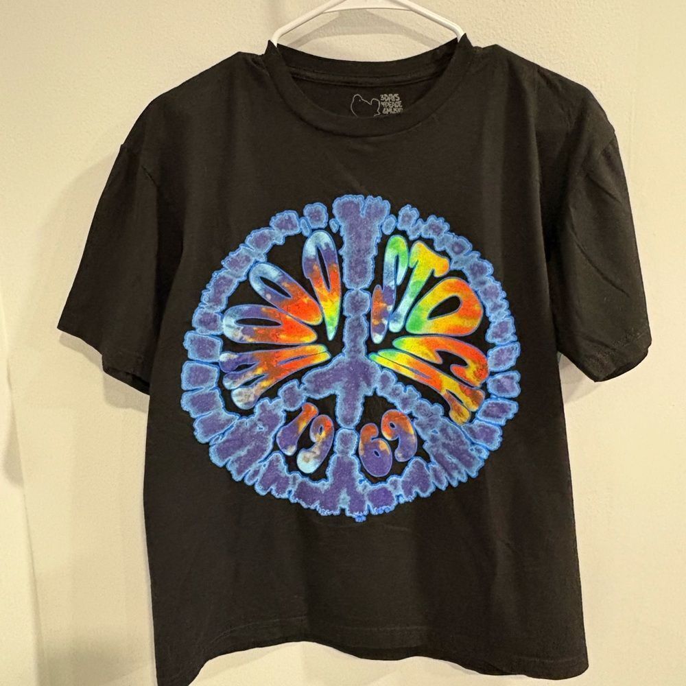 Woodstock 1969 Colorful Tie-Dye Short Sleeve Concert Tee